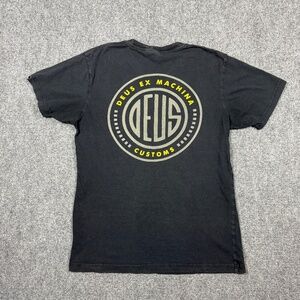 Deus Ex Machina Mens Black T Shirt Medium Logo Casual 038
